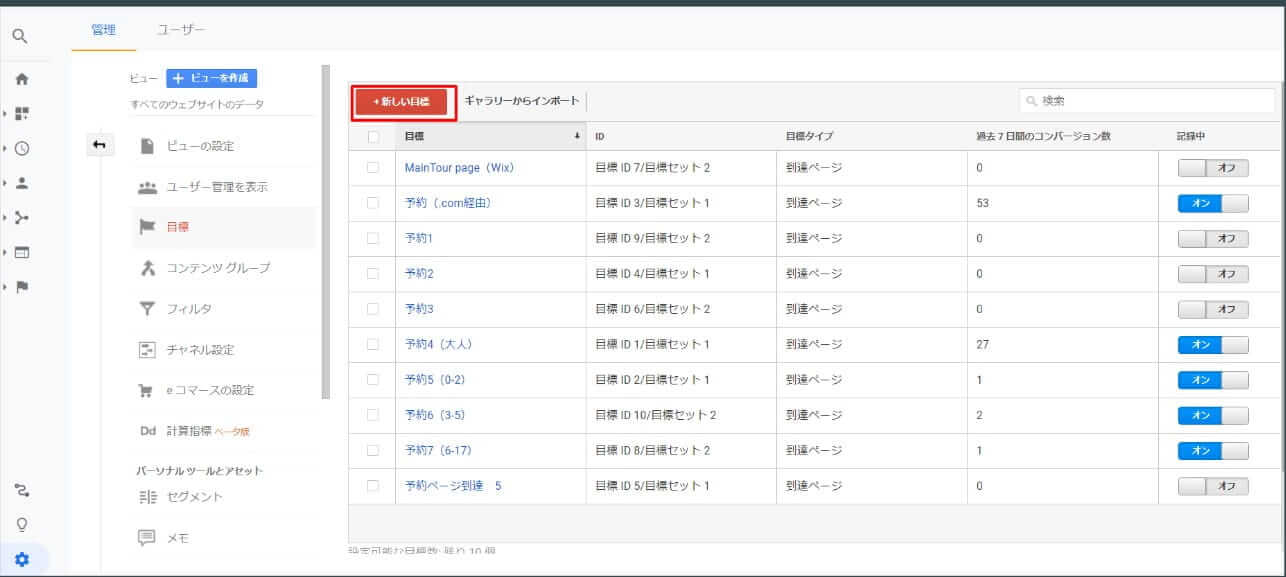 Google Analytics 目標設定